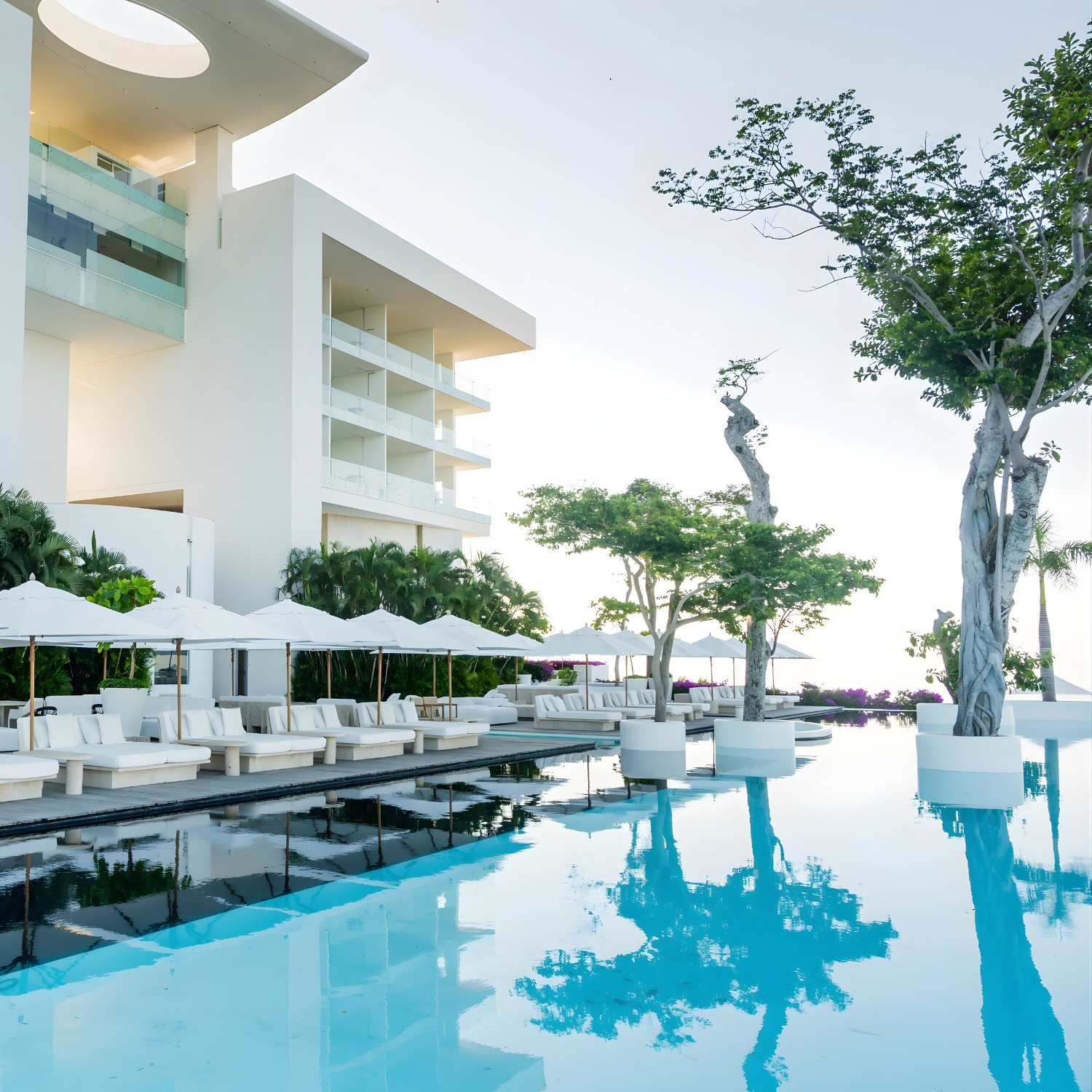 Main building Pool side view